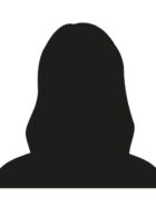 Avatar profile. Female face silhouette or icon isolated on white background. Vector illustration.